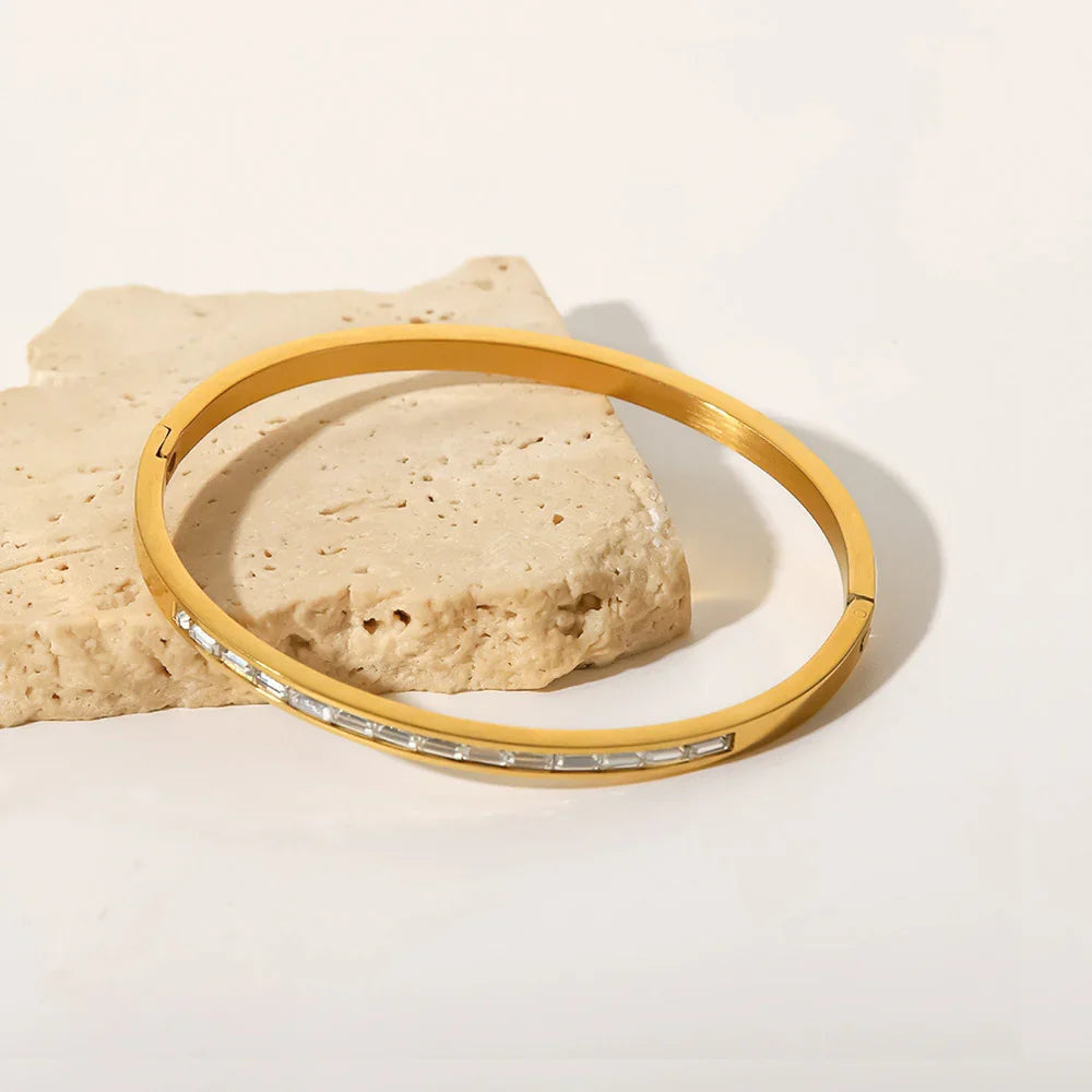 [Amore]Grace Gold Diamond Bangle