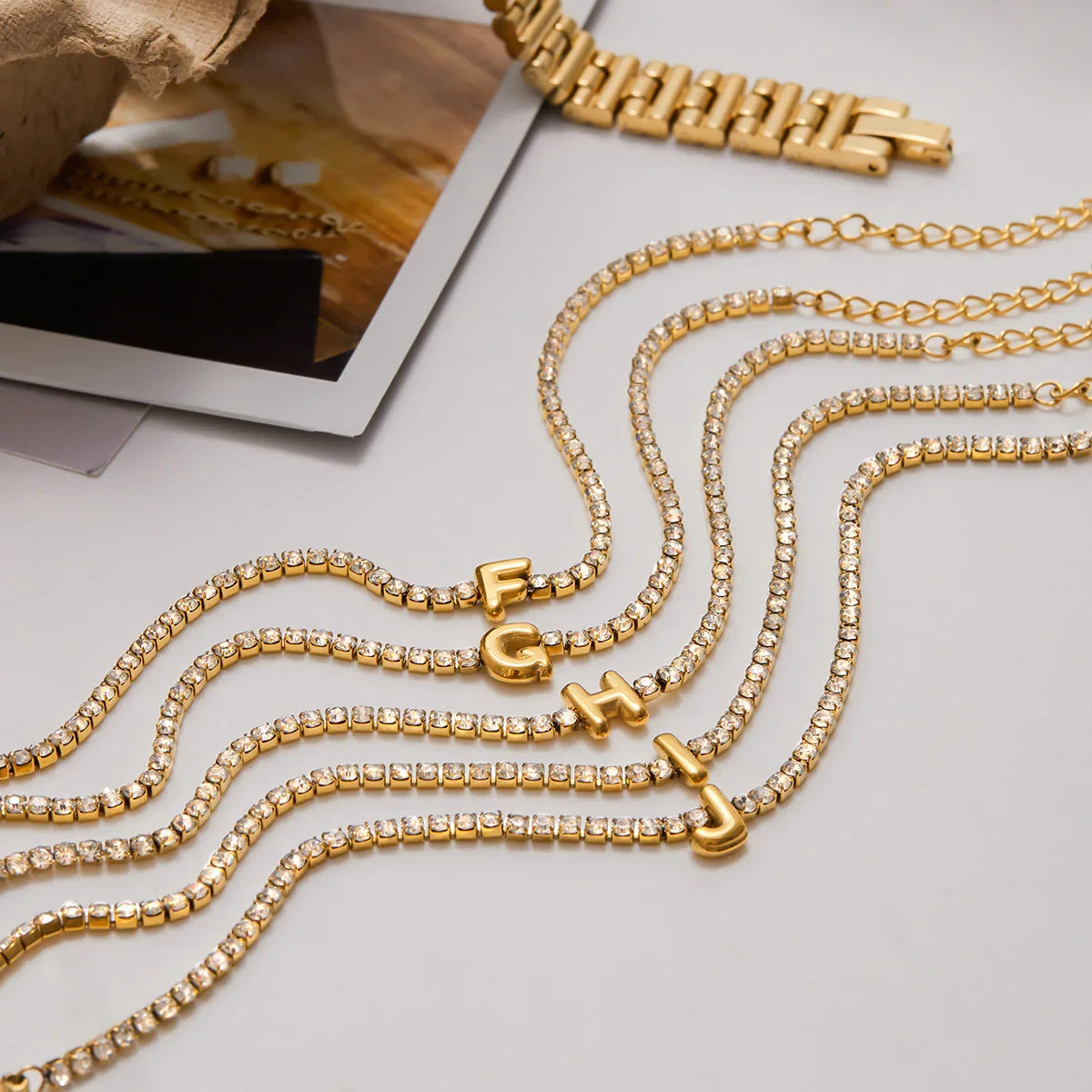 [Amore]Avaria Bubble Letter Tennis Bracelet