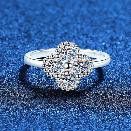 [Amore]ELEGANT FOUR-LEAF CLOVER MOISSANITE RING