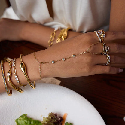 [Amore]Serpentina Layered Diamond Ring