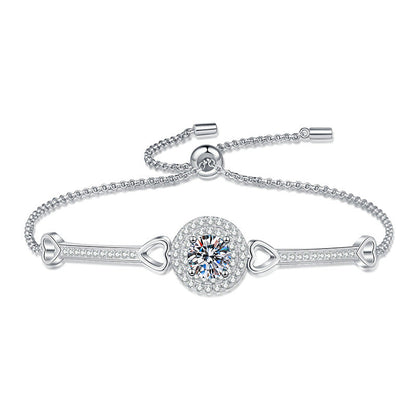 [Amore]INTERLOCKING HEART & CIRCLE MOISSANITE BRACELET