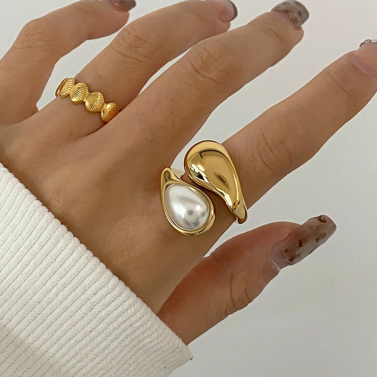 [Amore]Mara Amber Pearl Ring