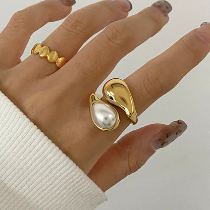 [Amore]Mara Amber Pearl Ring