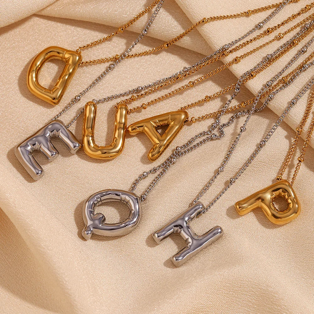 [Amore]Balloon Gold Initial Necklace