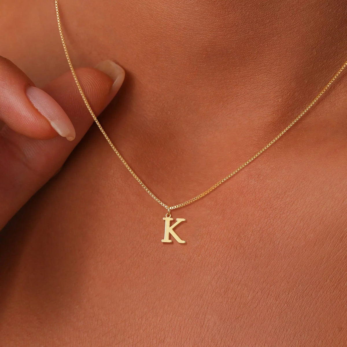 [Amore]Therese Letter Initial Gold Necklace