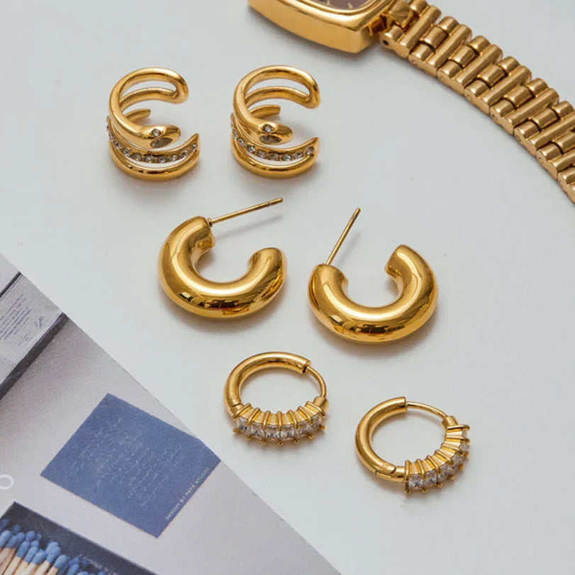 [Amore]Orielle Staple Gold Earrings Bundle