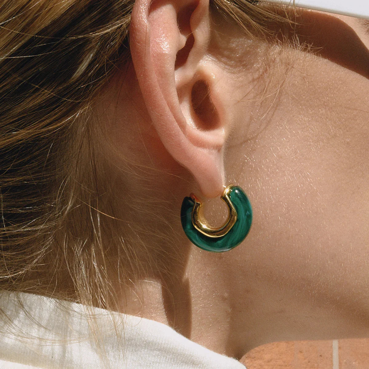 [Amore]Lexi Chunky Enamel Hoops