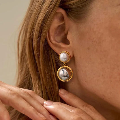 [Amore]Avery Pearl Dome Earrings