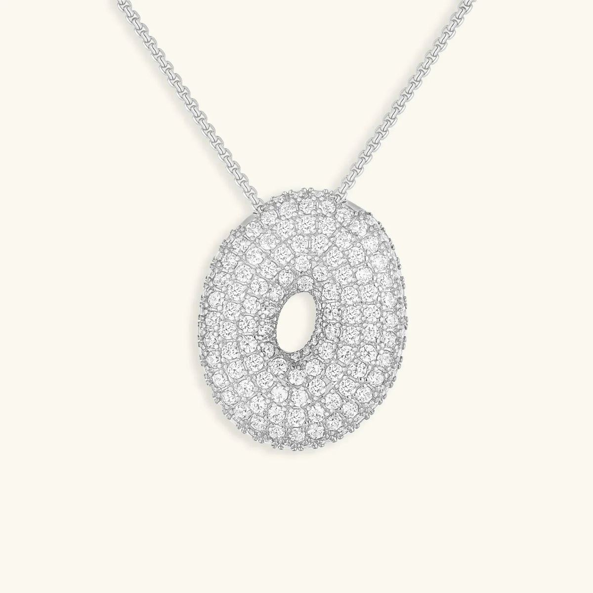 [Amore]Bubble Initial Diamond Necklace