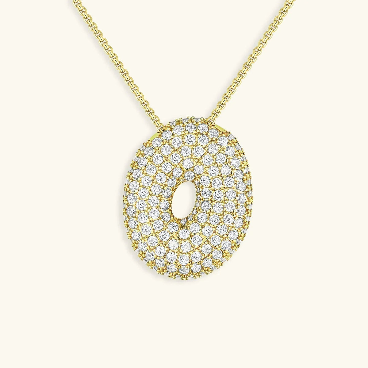 [Amore]Bubble Initial Diamond Necklace