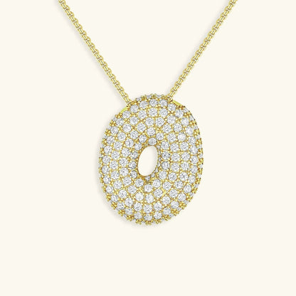 [Amore]Bubble Initial Diamond Necklace