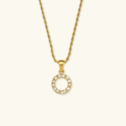 [Amore]Maeve Letter Initial Diamond Necklace
