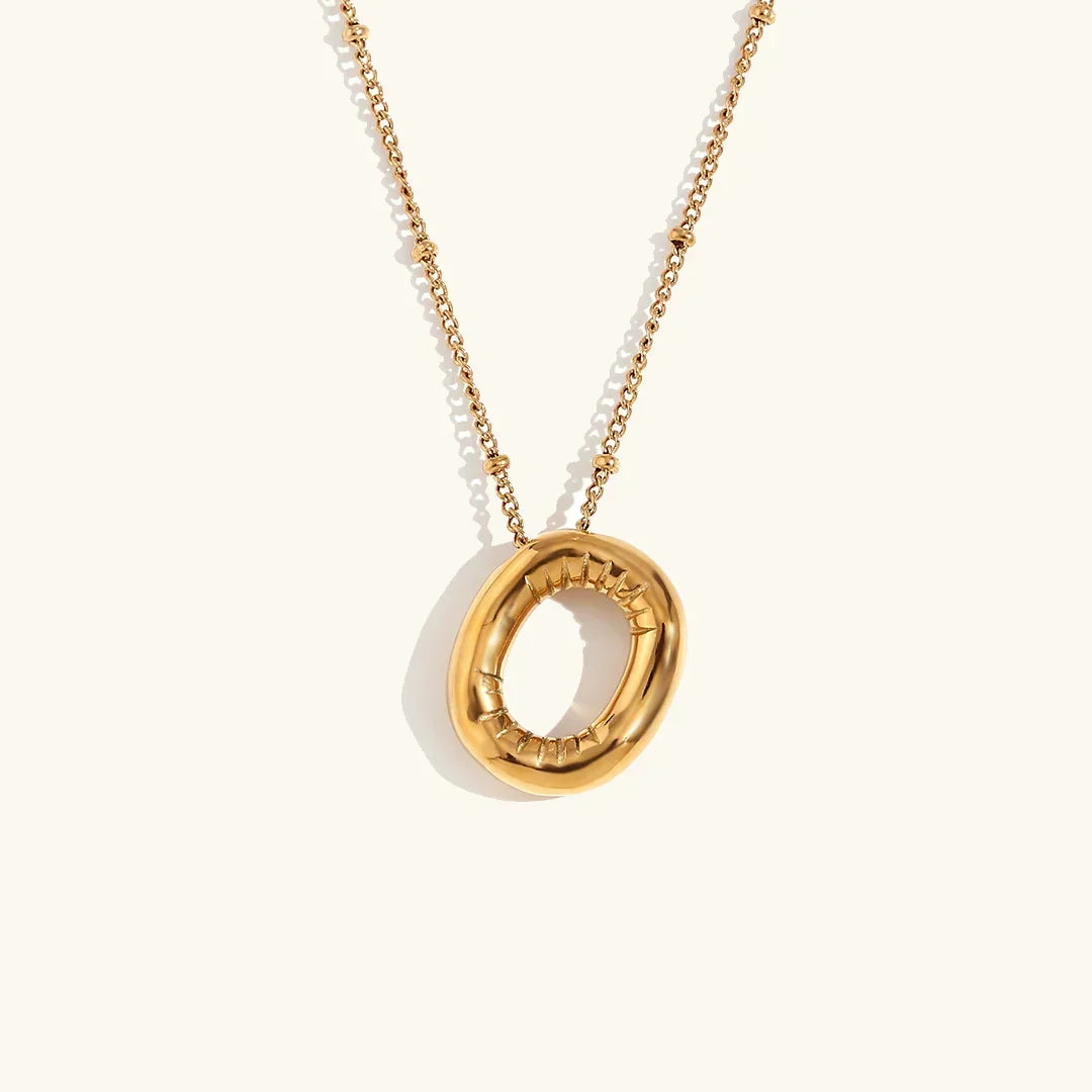 [Amore]Balloon Gold Initial Necklace
