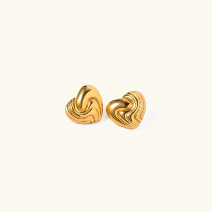 [Amore]Milena Heart Gold Earrings