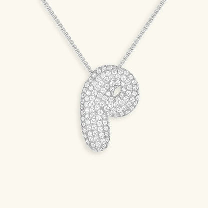 [Amore]Bubble Initial Diamond Necklace