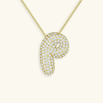 [Amore]Bubble Initial Diamond Necklace