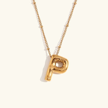 [Amore]Balloon Gold Initial Necklace