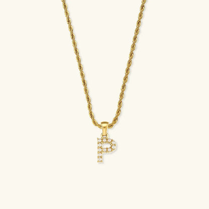 [Amore]Elodie Initial Letter Pearl Necklace