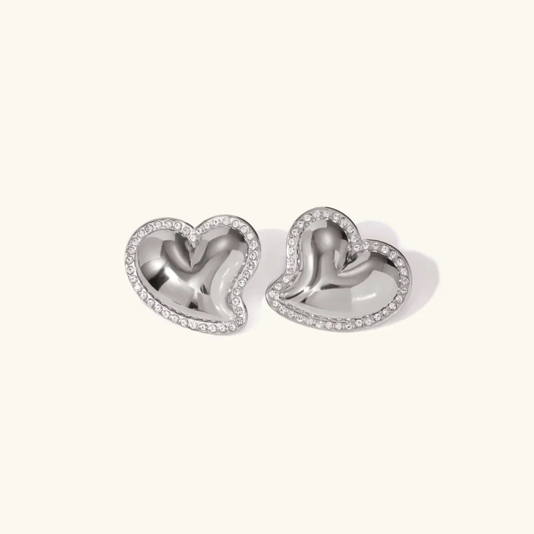 [Amore]Holly Heart Gold Earrings