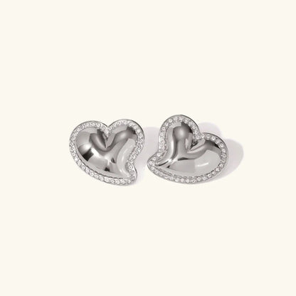 [Amore]Holly Heart Gold Earrings