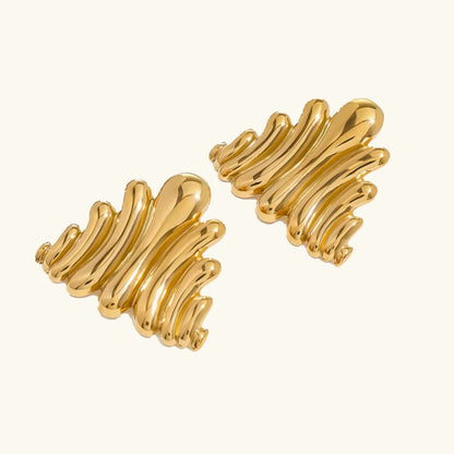 [Amore]Nora Ripple Gold Earrings