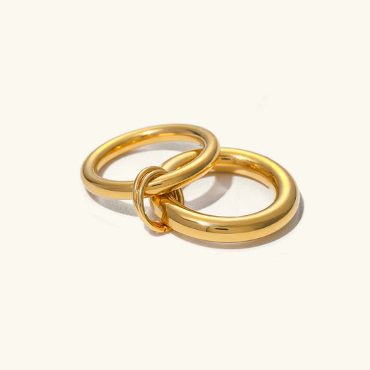 [Amore]Dune Stacked Gold Ring