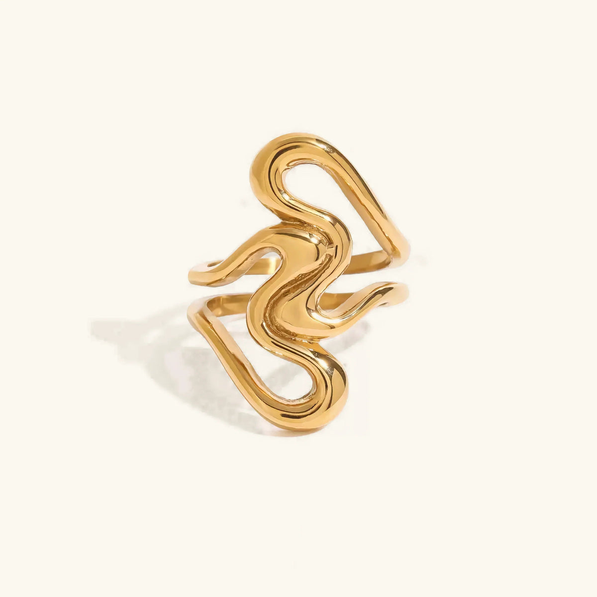 [Amore]Corina Abstract Gold Ring