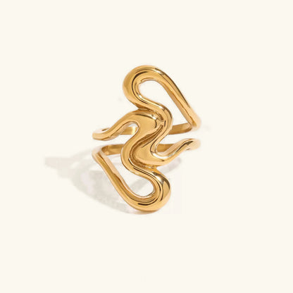 [Amore]Corina Abstract Gold Ring