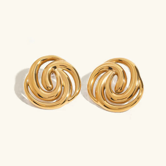 [Amore]Janice Triple Spiral Gold Earrings