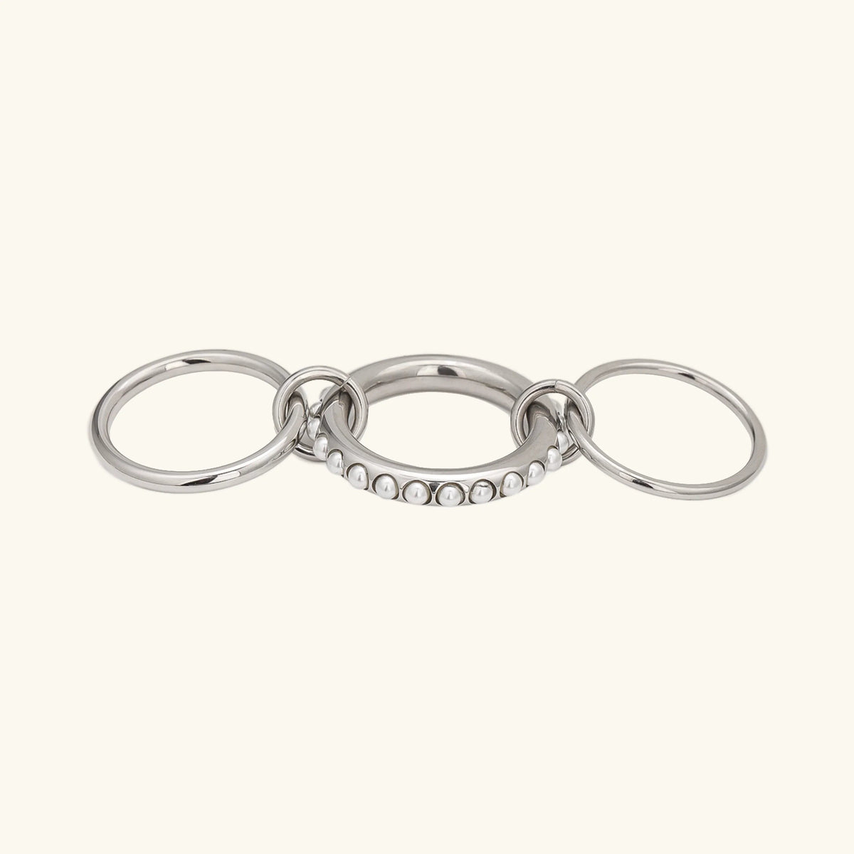 [Amore]Mikayla Stacked Freshwater Pearl Ring