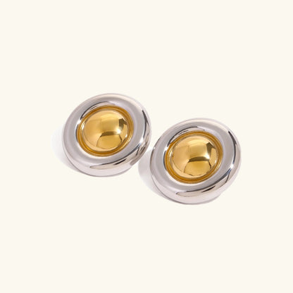 [Amore]Summers Gold Button Earrings