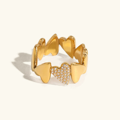 [Amore]Ciel Diamond Hearts Ring