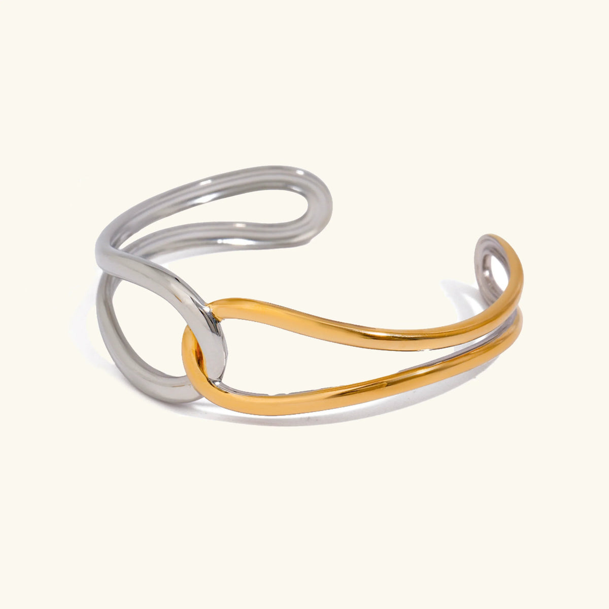 [Amore]Noria Two Tone Gold Bangle