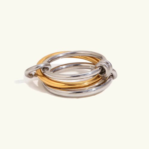 [Amore]Gabriela Two-Tone Ring Stack