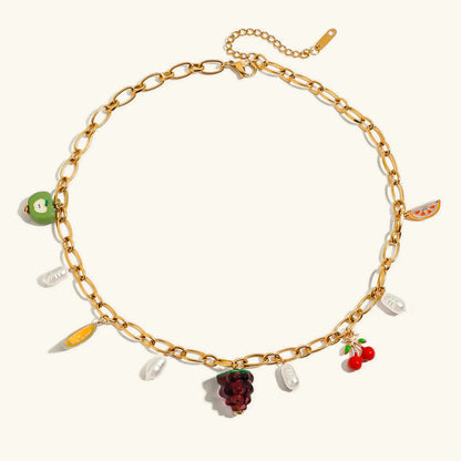 [Amore]Michelle Fruit Charm Gold Necklace