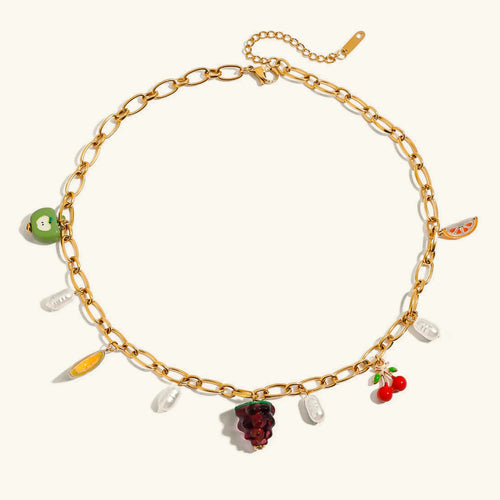 [Amore]Michelle Fruit Charm Gold Necklace