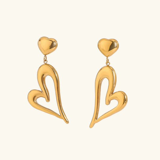[Amore]Venus Gold Heart Earrings
