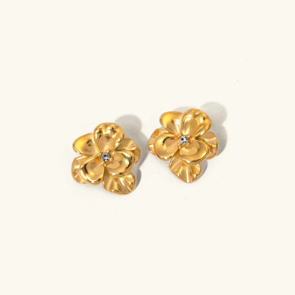 [Amore]Ainsley Floral Gold Earrings