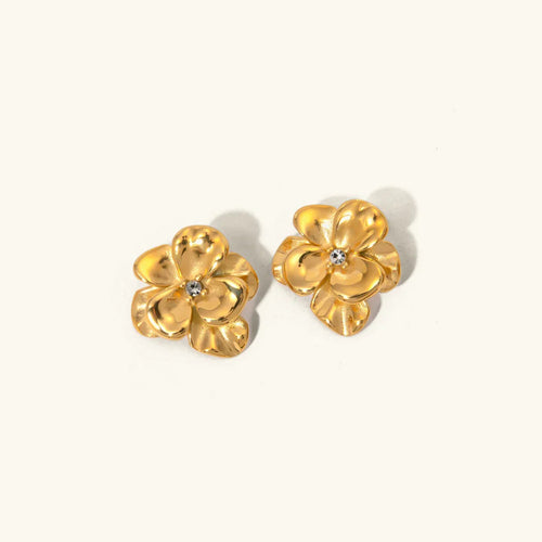 [Amore]Ainsley Floral Gold Earrings
