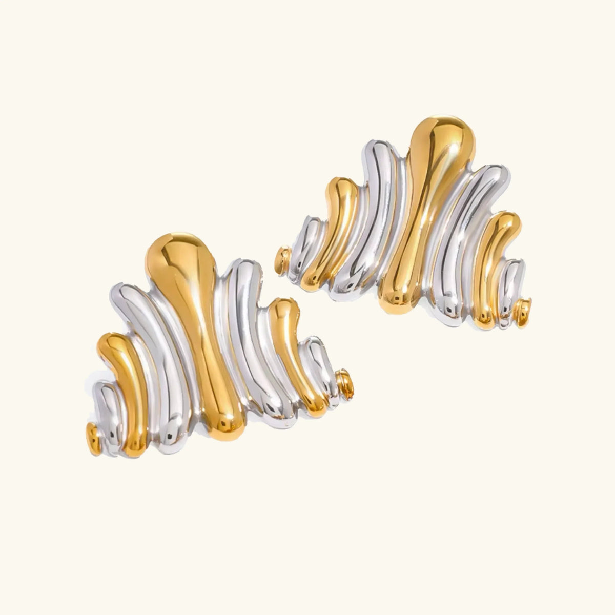[Amore]Nora Ripple Gold Earrings