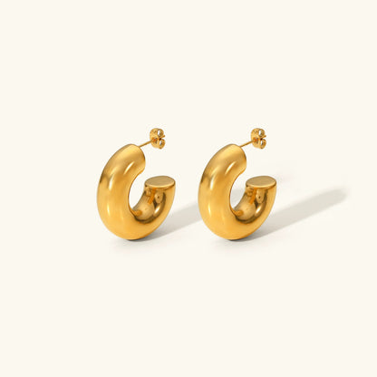 [Amore]Natalia Chunky Gold Hoops