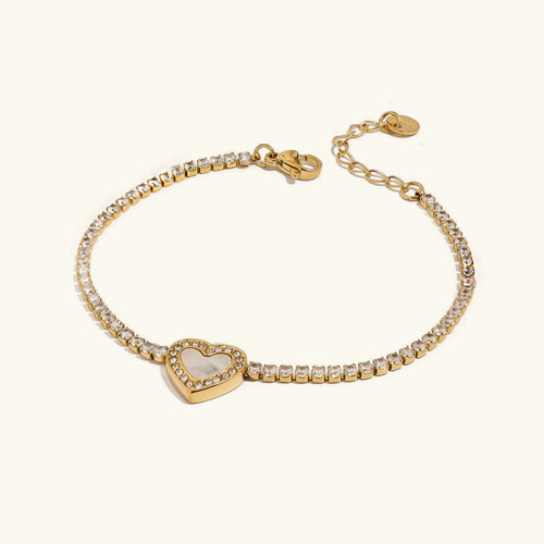 [Amore]Cameron Diamond Heart Tennis Bracelet