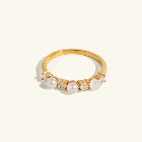 [Amore]Keisha Diamond Pearl Ring