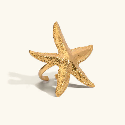 [Amore]Seabreeze Gold Starfish Ring