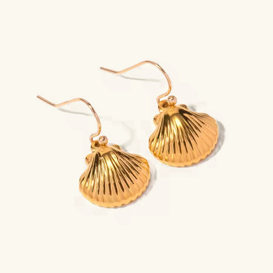 [Amore]Breeze Gold Seashell Earrings
