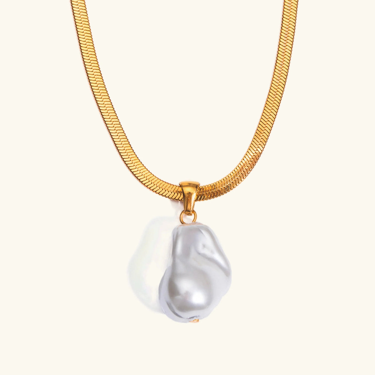 [Amore]Glorietta Herringbone Pearl Necklace