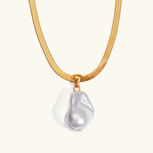 [Amore]Glorietta Herringbone Pearl Necklace