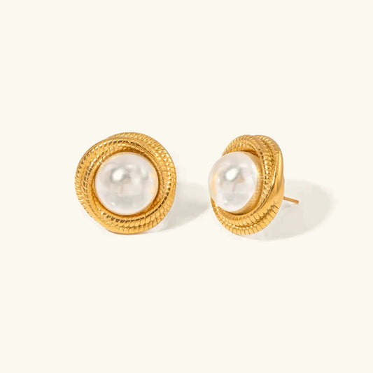 [Amore]Aqua Freshwater Pearl Earrings