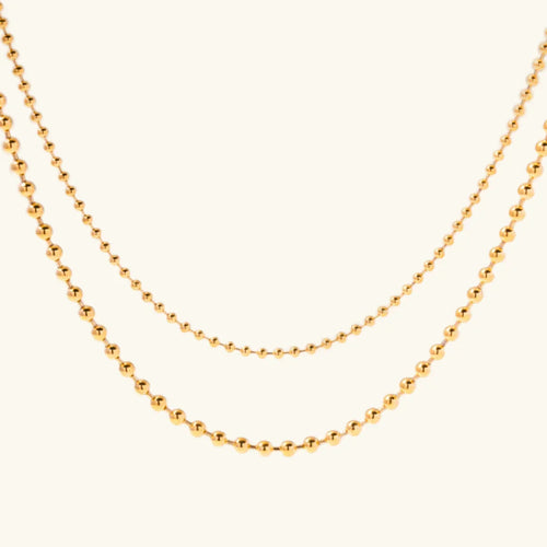 [Amore]Layered Ball Chain Necklace