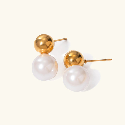 [Amore]Nautica Dome Pearl Earrings